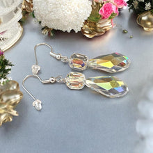 Load image into Gallery viewer, Austrian crystal drop earring sterling siver
