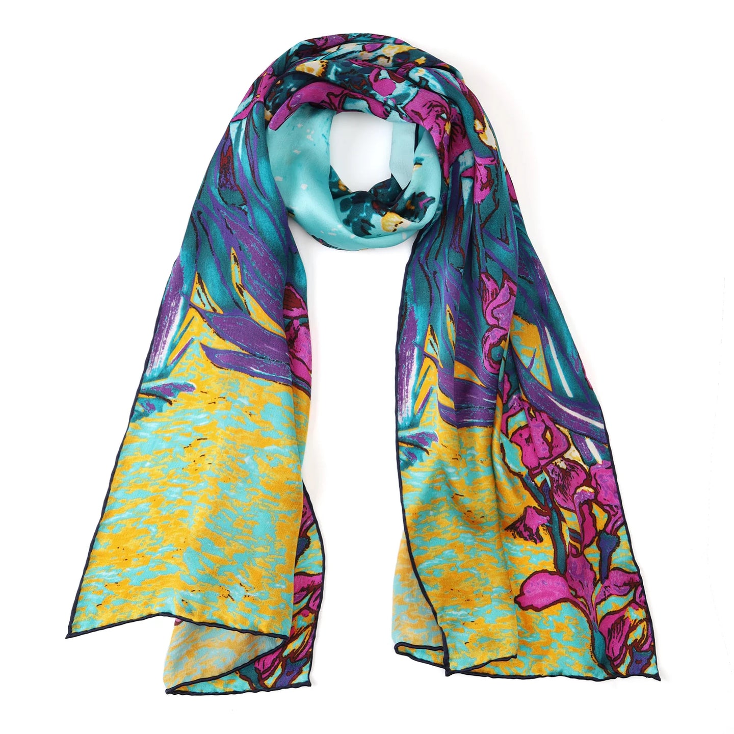 Silk Van Goth Print silk scarf