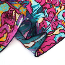 Load image into Gallery viewer, Iris print silk Van Goth Silk scarf
