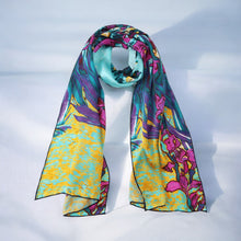 Load image into Gallery viewer, Silk Iris print Van Goth scarf
