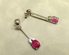 Load image into Gallery viewer, Ruby gemstone drop earrings

