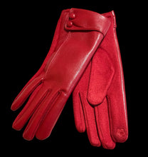 Load image into Gallery viewer, Ladies red faux red leather gloves
