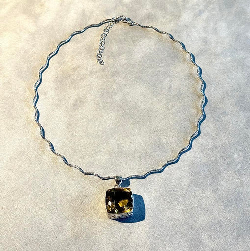 Sterling silver lemon topaz necklace