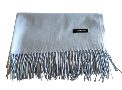 Light Blue long cashmere scarf