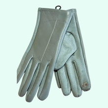 Load image into Gallery viewer, light blue faux leather gloves for ladies
