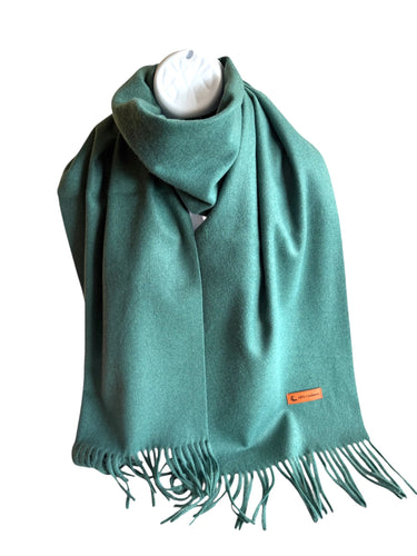 Long Green cashmere scarf