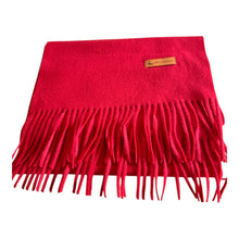 Load image into Gallery viewer, Long red cashmere winter scarf
