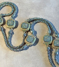 Load image into Gallery viewer, Long crystal two tone necklace
