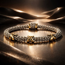 Load image into Gallery viewer, Magnetic two tone silver and gold bracelet for ladies
