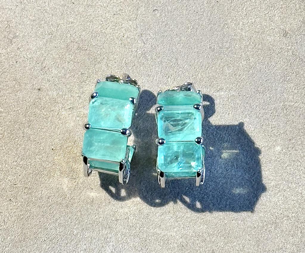 Mint Paraiba Tourmaline stud earrings