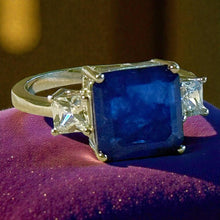 Load image into Gallery viewer, Moissanite blue gemstone ring
