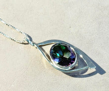 Load image into Gallery viewer, Mystic Topaz Pendant necklace in sterling silver
