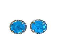 Load image into Gallery viewer, Neon Blue Paraiba Tourmaline Stud Earrings
