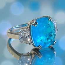 Load image into Gallery viewer, Neon blue Paraiba tourmaline ring
