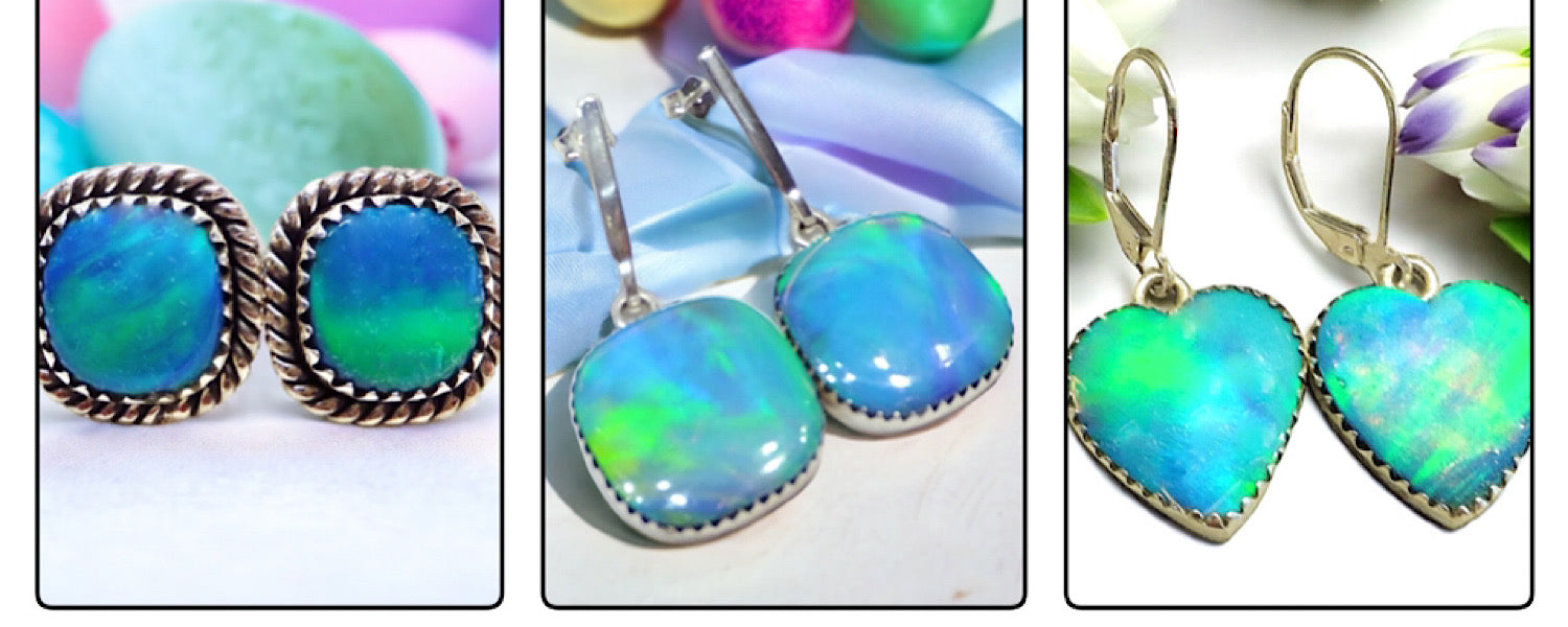 Aurora opal gemstone jewelry for women