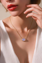 Load image into Gallery viewer, Jade oval gemstone necklace in gold filled

