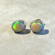 Load image into Gallery viewer, Aurora opal stud earrings in sterling silver
