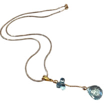 Load image into Gallery viewer, Golden Blue Topaz Gemstone Necklace
