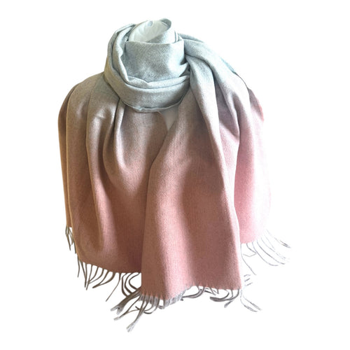 Pink and blue winter scarf for women