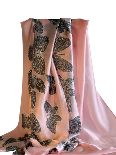 Pink butterfly print scarf