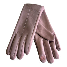 Load image into Gallery viewer, Pink faux leather gloves for women
