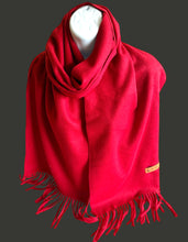 Load image into Gallery viewer, Red scarf for winter made of cashmere
