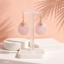 Load image into Gallery viewer, Gold filled rose quartz earrings
