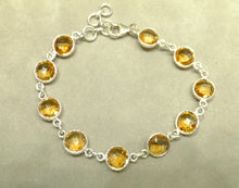Load image into Gallery viewer, Citrine Gemstone Bracelet in Sterling Silver
