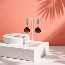 Load image into Gallery viewer, Smokey quartz gemstone earrings in sterling silver
