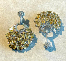 Load image into Gallery viewer, Sterling Silver drop stud citrine gemstone earrings
