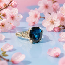 Load image into Gallery viewer, Sterling silver London blue topaz gemstone ring
