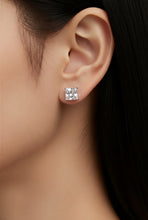 Load image into Gallery viewer, Clear princess cut stud earrings
