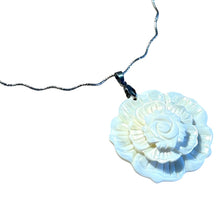 Load image into Gallery viewer, Rose flower white mother of pearl necklace
