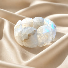 Load image into Gallery viewer, Facet cut white quartz beaded bracelet on a stretch cord
