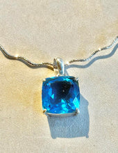 Load image into Gallery viewer, Swiss Blue Topaz necklace in sterling silver
