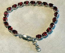 Load image into Gallery viewer, Garnet Gemstone Tennis style bracelet
