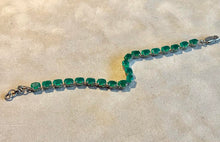 Load image into Gallery viewer, Green onyx tennis bracelet in sterling silver
