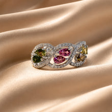 Load image into Gallery viewer, Tourmaline gemstone ring in sterling silver band
