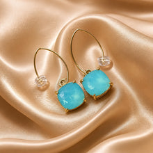 Load image into Gallery viewer, Turquoise Austrian crystal earrings for women
