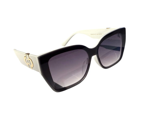 White and gold sunglasses for women