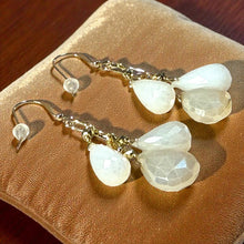 Load image into Gallery viewer, White drop charm earrings for a bride
