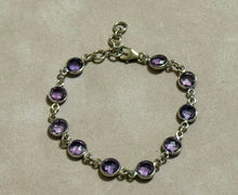 Load image into Gallery viewer, Amethyst bracelet in sterling silver
