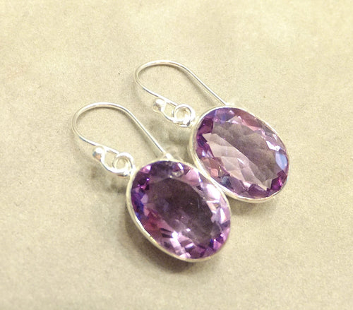 Amethyst gemstone earrings in sterling silver