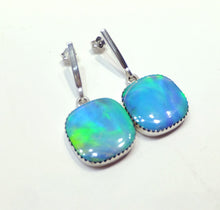 Load image into Gallery viewer, Blue opal earrings in sterling silver
