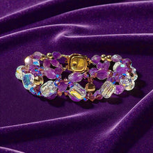 Load image into Gallery viewer, beaded amethyst and crystal bracelet
