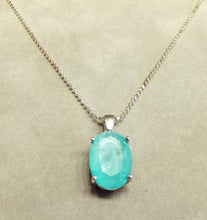 Load image into Gallery viewer, Blue Paraiba tourmaline pendant necklace
