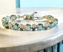 Load image into Gallery viewer, Blue topaz gemstone bracelet
