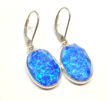 Load image into Gallery viewer, Blue opal drop earrings in sterling silver
