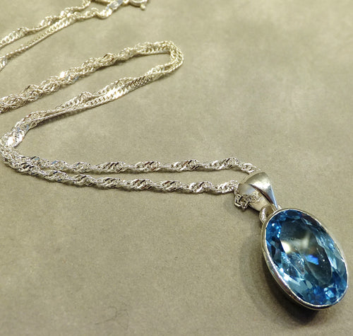 Blue Topaz pendant necklace