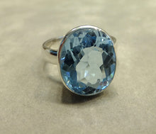 Load image into Gallery viewer, Blue Topaz Gemstone Ring In sterling silver
